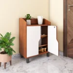 Nilkamal Slide Neo Shoe Cabinet – Stylish Walnut & White Finish, Space-Saving Storage Solution