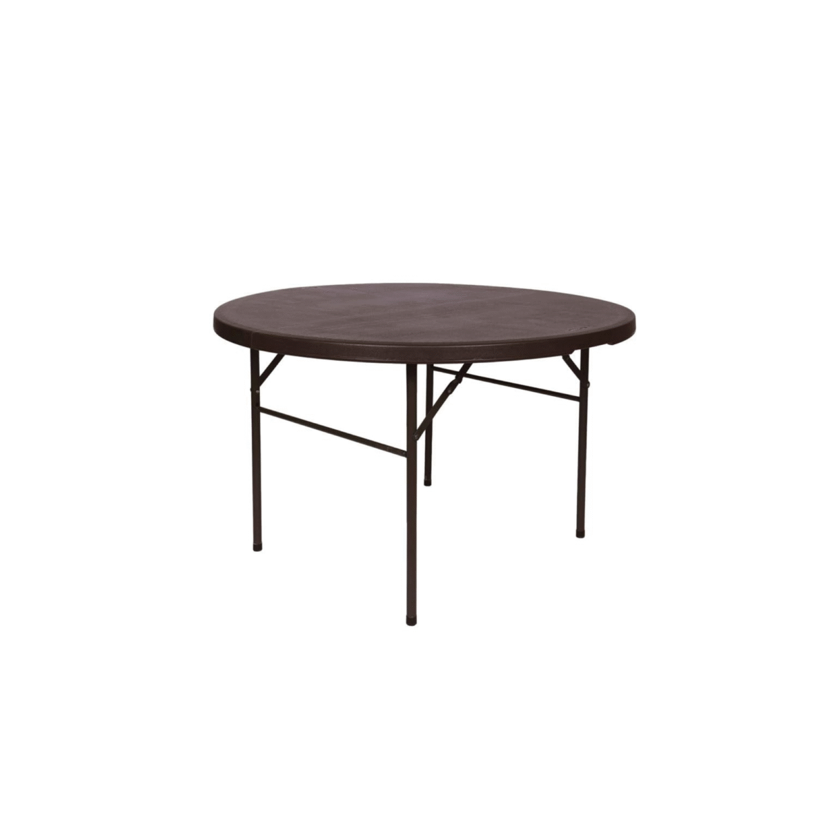 Krishtha Baron 4 Feet (48-Inch) Round Foldable Table – Brown | Bifold HDPE Dining Table for Events, Weddings, Parties, Garden & Multipurpose Use
