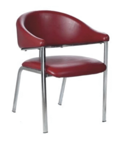 KRISHTHA Stainless Steel Visitor Chair | With Armrest | Comfortable Seating for Office, Reception & Waiting Areas