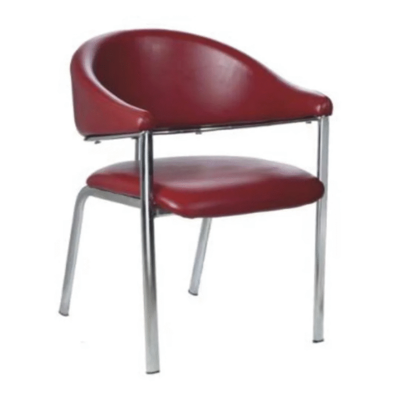 KRISHTHA Stainless Steel Visitor Chair | With Armrest | Comfortable Seating for Office, Reception & Waiting Areas