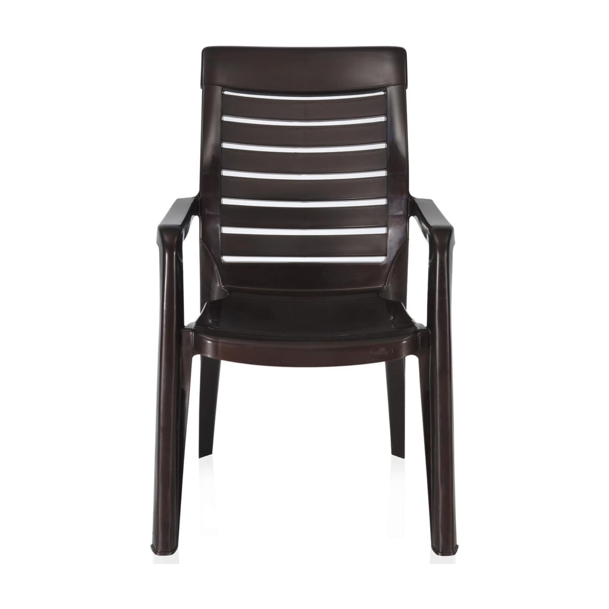 Nilkamal Mid Back Chair with Armrests | Stackable Polypropylene Chair for Home, Office & Outdoor Use (Weather Brown)