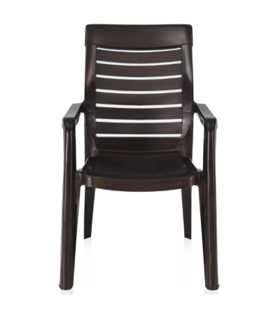 Nilkamal Mid Back Chair with Armrests | Stackable Polypropylene Chair for Home, Office & Outdoor Use (Weather Brown)
