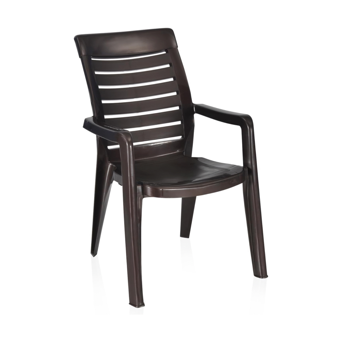 Nilkamal Mid Back Chair with Armrests | Stackable Polypropylene Chair for Home, Office & Outdoor Use (Weather Brown)