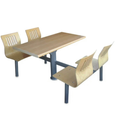 KRISHTHA Brown Mild Steel Restaurant Table and Chair Set – Durable Dining Furniture for Cafes, Hotels & Restaurants