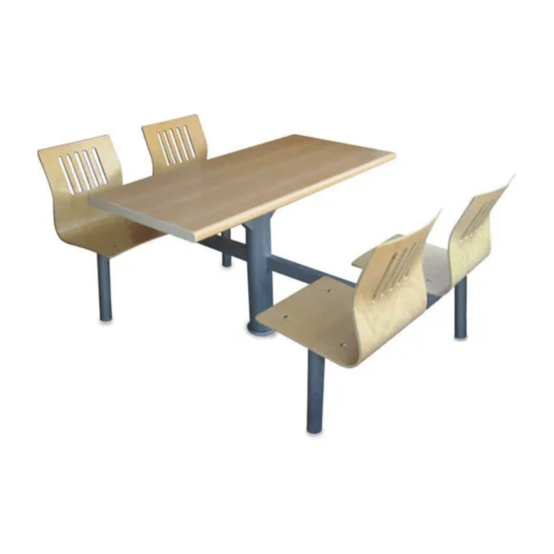 KRISHTHA Brown Mild Steel Restaurant Table and Chair Set – Durable Dining Furniture for Cafes, Hotels & Restaurants