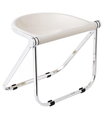 KRISHTHA Folding Stool – Modern Plastic Stool with Strong Bearing Capacity, Easy to Use & Store, Multipurpose for Home, Makeup, Photography (White)