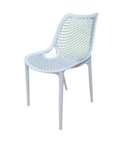 KRISHTHA I Rest Chair (Gravity) – Elegant White Plastic Chair with Spindle Back Design for Dining & Indoor Use