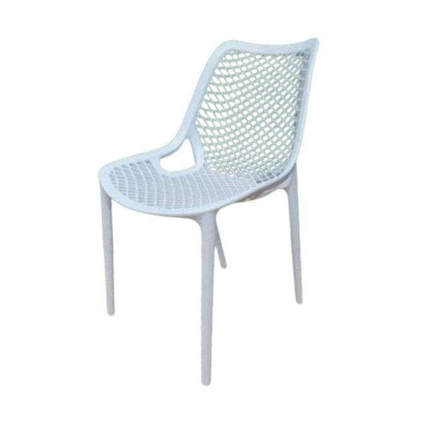 KRISHTHA I Rest Chair (Gravity) – Elegant White Plastic Chair with Spindle Back Design for Dining & Indoor Use
