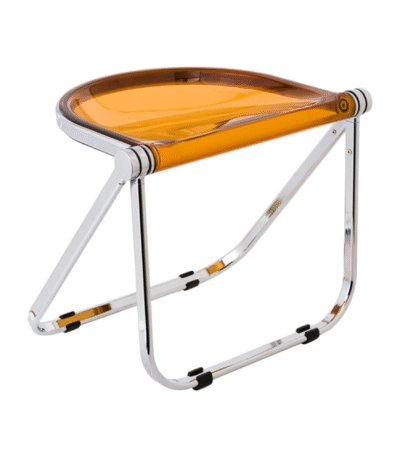 KRISHTHA Folding Stool – Modern Plastic Stool with Strong Bearing Capacity, Foldable & Space-Saving, Multipurpose Use for Home, Makeup, Photography (Orange)