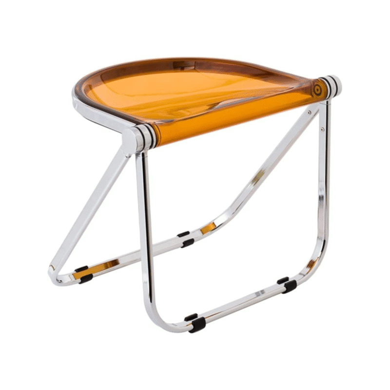 KRISHTHA Folding Stool – Modern Plastic Stool with Strong Bearing Capacity, Foldable & Space-Saving, Multipurpose Use for Home, Makeup, Photography (Orange)