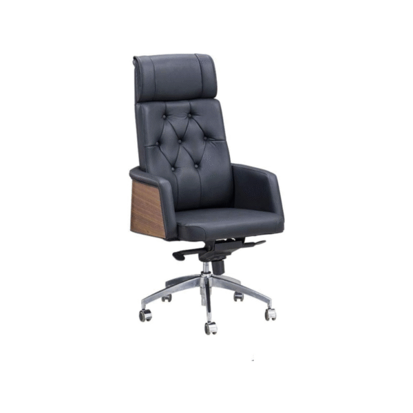 KRISHTTHA Premium Leather Executive Chair – Ergonomic Office Chair with Adjustable Height & Recline, PU/Cowhide Leather, Aluminum Base