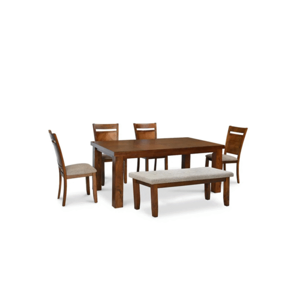 Nilkamal Henry 6 Seater Dining Set with Bench – Elegant Wooden Dining Table with 4 Chairs & 1 Bench for Modern Homes