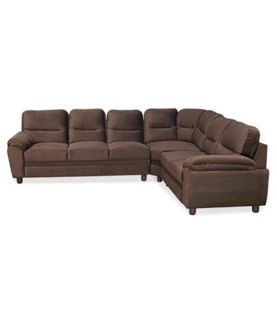 Nilkamal Rebecca Velvet Corner Sofa – Luxurious L-Shaped Sofa in Choco Brown for Living Room