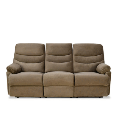 Nilkamal Skelton 3 Seater Manual Recliner Sofa – Velvet Upholstery, Plush Padding & Triple Reclining Seats (Brown)