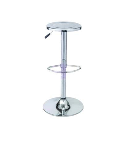 KRISHTHA Brushed Stainless Steel Swivel Bar Stool | Adjustable Height Round Seat | Silver Finish | Modern Bar & Counter Stoo