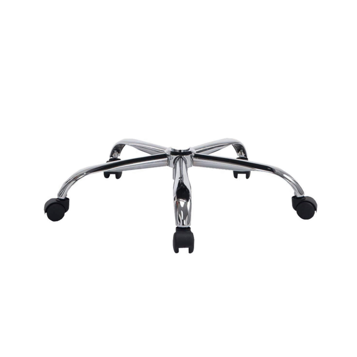 KRISHTHA Universal Metal Chair Base with Wheels – Grey, Shining Matt Finish
