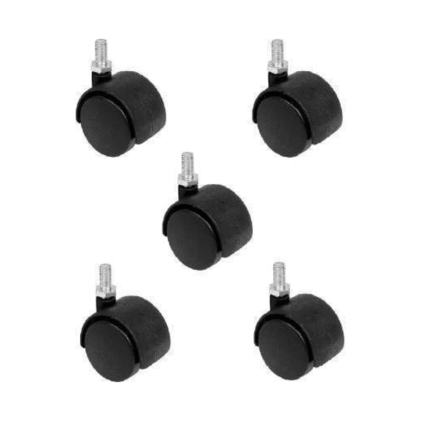 KRISHTHA Twin Caster Alloy Pin Wheels – Heavy-Duty Replacement for Office Revolving Chair Base