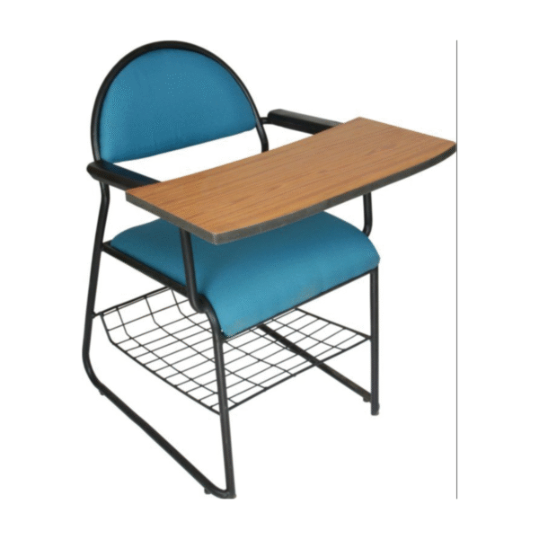 KRISHTHA Student Writing Pad Chair with Fabric Seat – Comfortable Study & Training Chair with Writing Arm for Classrooms and Coaching Centers