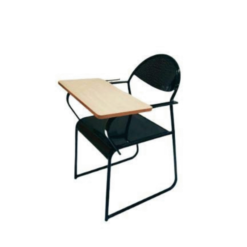 KRISHTHA Perfo Steel Writing Pad Chair | Full Pad 2x1 | 20mm Pipe Frame | Ideal for Classroom, Training Room, Office Use