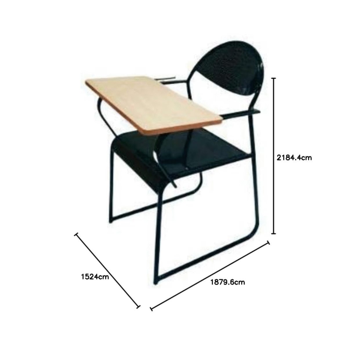 KRISHTHA Perfo Steel Writing Pad Chair | Full Pad 2x1 | 20mm Pipe Frame | Ideal for Classroom, Training Room, Office Use