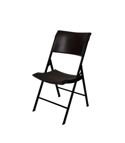 Krishtha Ezze Foldable Chair with Solid Seat | Portable & Space-Saving Metal Frame Chair | 100Kg Capacity | Ideal for Events, Office, Weddings & Parties – Black