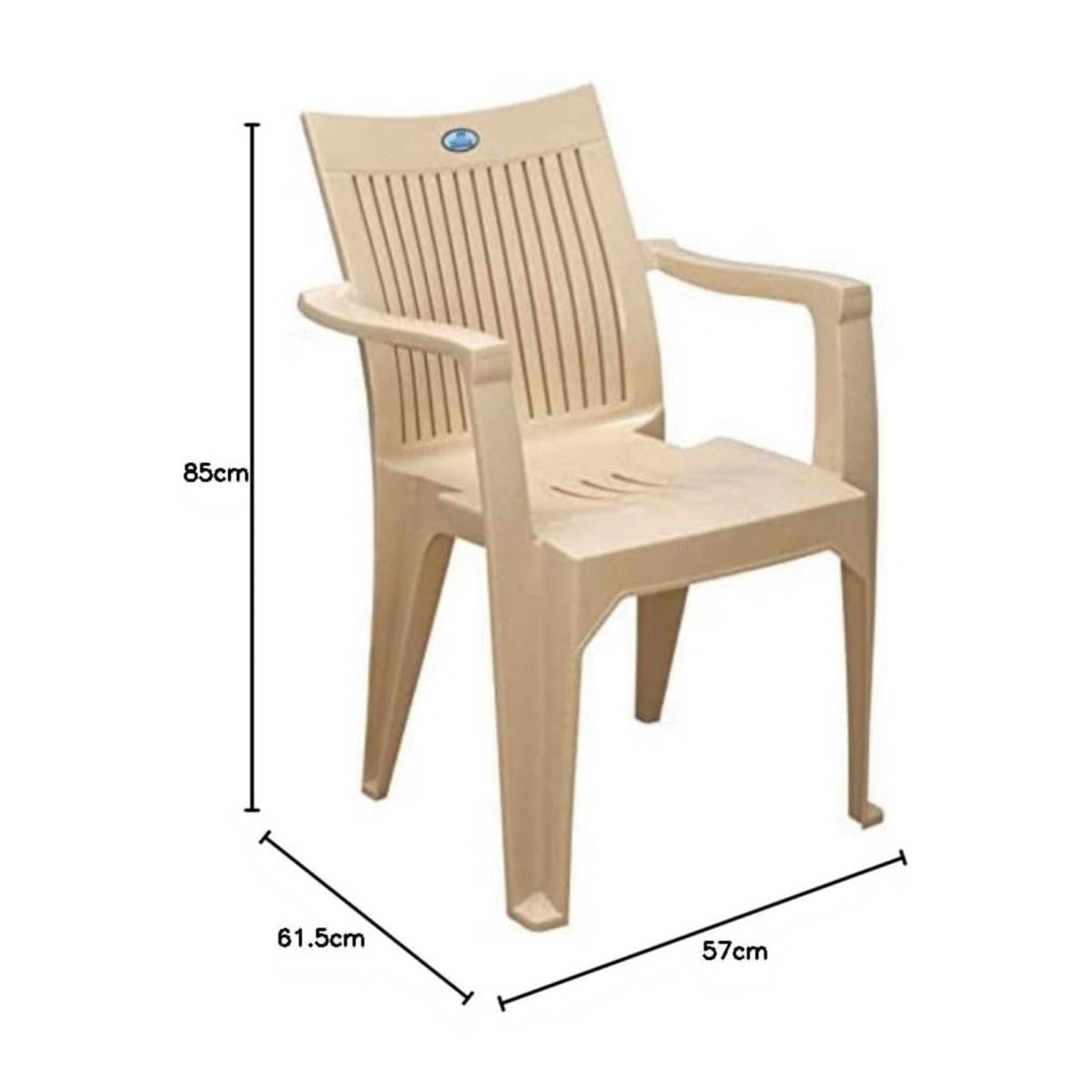 Nilkamal Plastic Mid‑Back Chair with Armrests | Dust‑Free, 100% Polypropylene | Stackable Chair for Home, Office & Outdoor Use