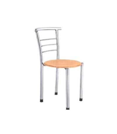 KRISHTHA Comfortable Multi-Purpose Steel Chair (Wood Color) – Versatile Seating for Home, Office, Cafeteria & More