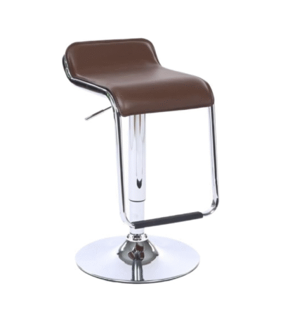 KRISHTHA Leather Bar Stool – Adjustable Height Bar Chair with Low Back & Footrest | Ergonomic Swivel Counter Stool (Brown)
