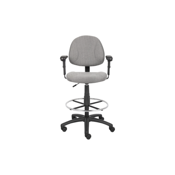 KRISHTHA Ergonomic Works Drafting Chair with Adjustable Arms, Breathable Mesh Back, Adjustable Height – Grey