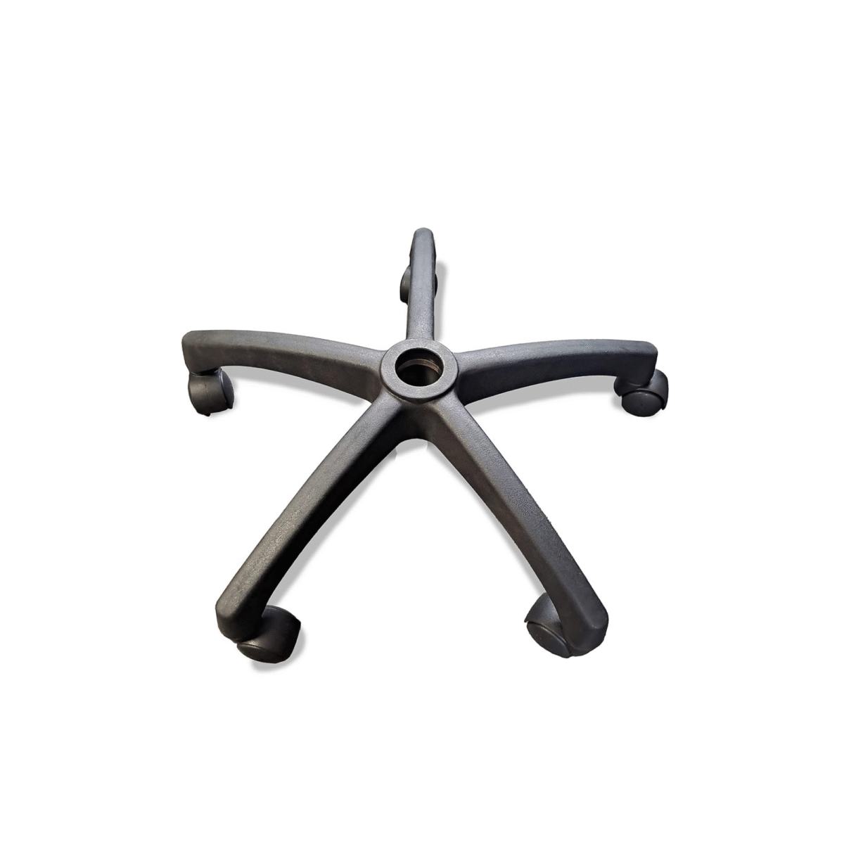 KRISHTHA Universal Nylon Chair Base with Caster Wheels – Shining Matt Black Finish