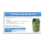 Nilkamal Plastic Open-Top Garbage Waste Bin – 60 Litres (Green) | Durable Waste Disposal Bin for Home, Office, Garden & Commercial Use