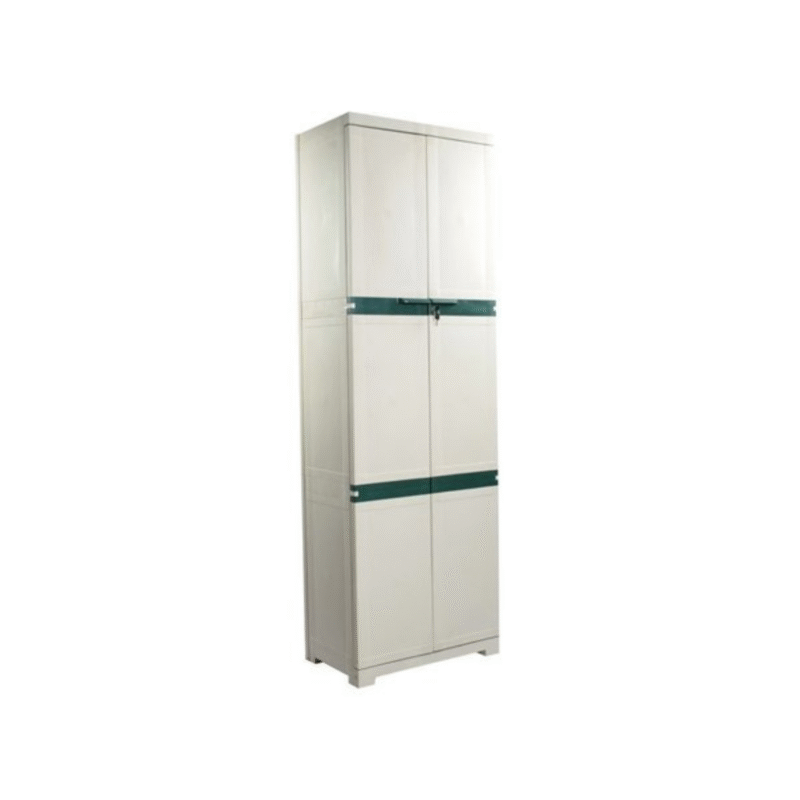 Nilkamal Freedom Mini Large Multipurpose Plastic Wardrobe | 4-Shelf Storage Organizer | Olive and Pastel Green | Lightweight & Durable for Home Use