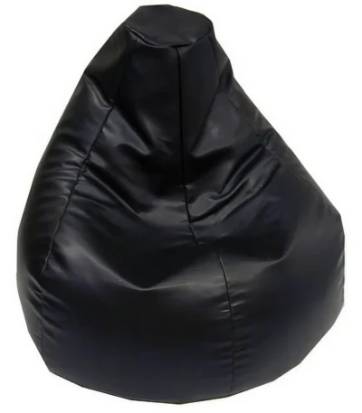 KRISHTHA XXL–XXXL Bean Bag (Black) – Ultra Comfortable Bean Bag Chair for Adults, Premium Leatherette Finish