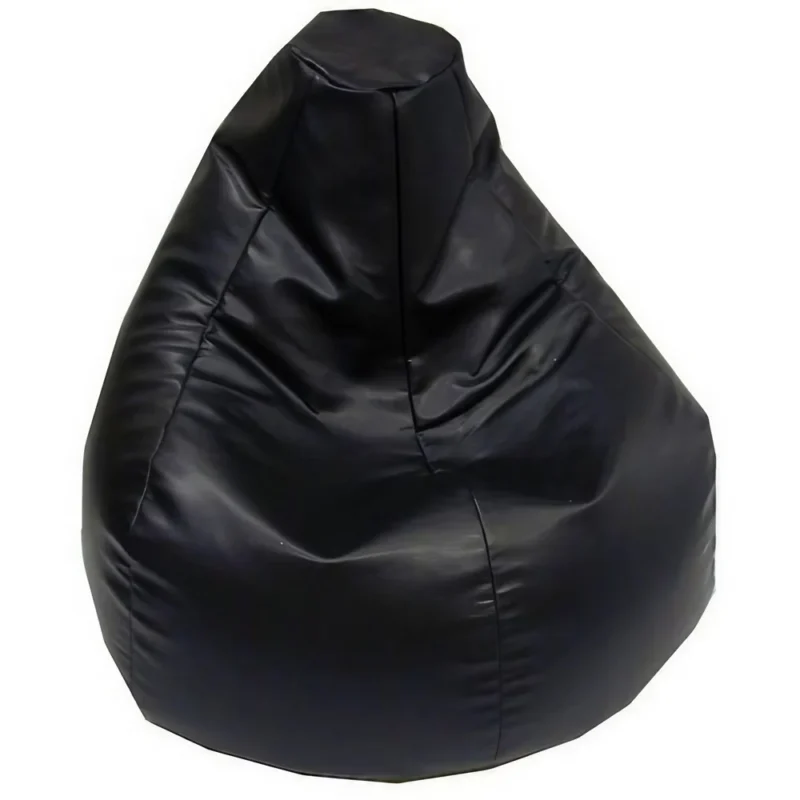 KRISHTHA XXL–XXXL Bean Bag (Black) – Ultra Comfortable Bean Bag Chair for Adults, Premium Leatherette Finish