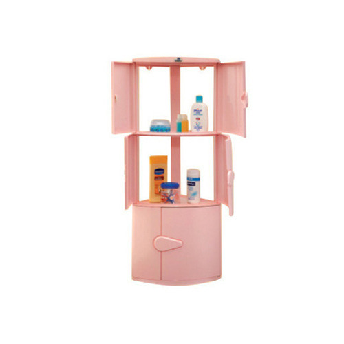 Nilkamal 3-Door Corner Cabinet – Ivory | Compact & Stylish Multipurpose Storage for Home