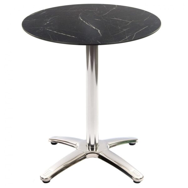 KRISHTHA Fresh Marble Bistro Table – 700mm Round Aluminium Table for Indoor & Outdoor Use