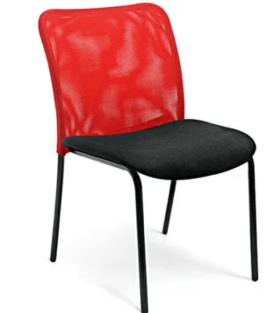 KRISHTHA Visitor Net Chair | Ergonomic Mesh Back Office/Reception Chair with Cushioned Seat and Chrome Frame