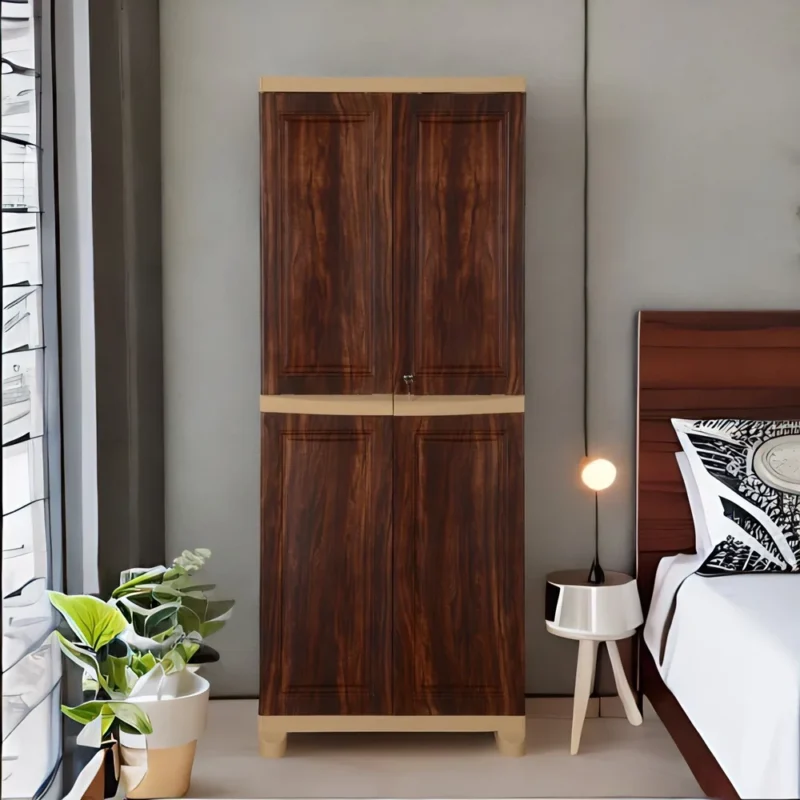 Nilkamal Freedom Big 5 Plastic Storage Cabinet | Multipurpose Organizer for Home & Office | Weathered Brown & Biscuit