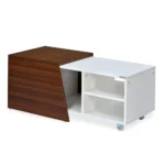 Nilkamal Stylish and Durable Center Table in Walnut and White Finish – Modern Rectangular Living Room Coffee Table with Easy Maintenance and Compact Design