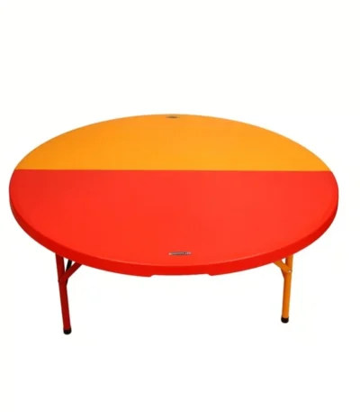 Krishtha Full Moon Kids Activity Table – Round Multipurpose Table with Powder-Coated Mild Steel Frame for Classrooms, Play Areas & Home Use (Mix Color)