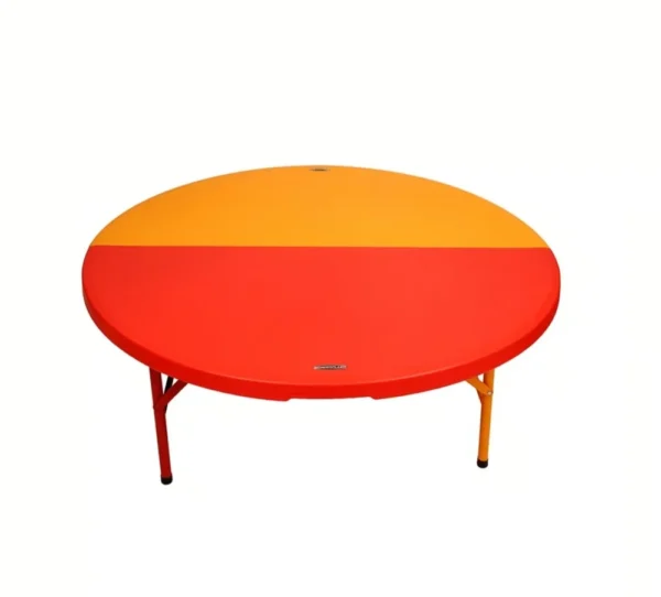Krishtha Full Moon Kids Activity Table – Round Multipurpose Table with Powder-Coated Mild Steel Frame for Classrooms, Play Areas & Home Use (Mix Color)