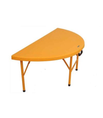 Krishtha Kids Half Moon Table – Semi-Circular Plastic Table with Steel Legs | Preschool & Home Use | Study, Play & Activity Table for Ages 2–5 Years (Yellow)