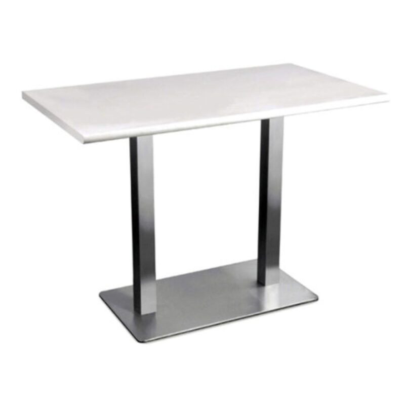 KRISHTHA Stainless Steel Rectangular Cafeteria Table – 2-Seater Compact Dining Table for Canteens, Offices, and Restaurants