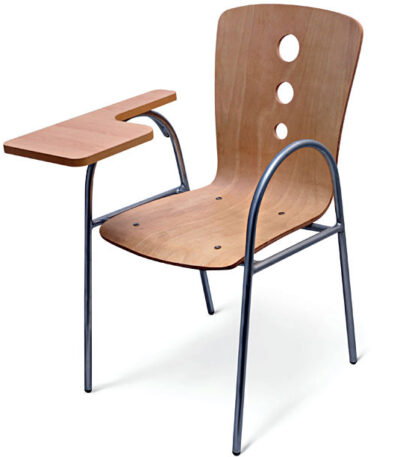 KRISHTHA Student Wooden Chair with Writing Pad – Study & Training Chair with Durable Wood Finish