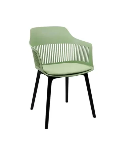 KRISHTHA Hot Sale Low Back Restaurant Armchair – Iconic Design Full PP Plastic Dining Chair with Cushion Seat