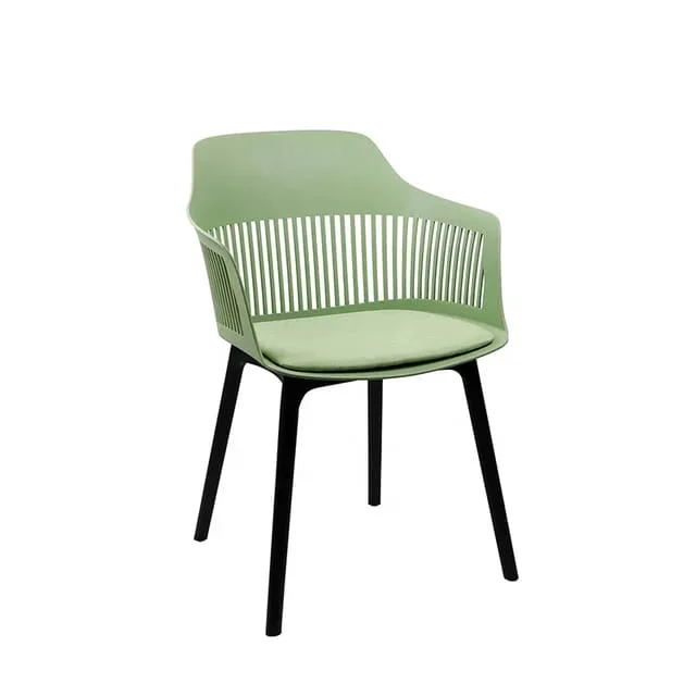 KRISHTHA Hot Sale Low Back Restaurant Armchair – Iconic Design Full PP Plastic Dining Chair with Cushion Seat