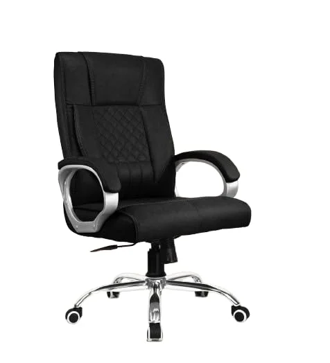 KRISHTHA Office Chair with Armrests and Lumbar Support, Adjustable Height, Swivel, Black