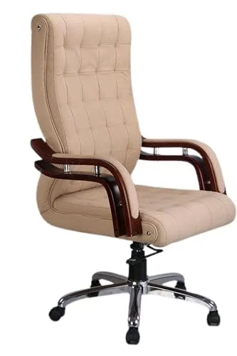 KRISHTHA Executive Office Chair with Armrest and Lumbar Support - Beige