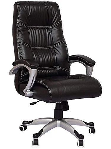 KRISHTHA High Back Comfortable Leatherette Boss Executive Chair Work from Home/Office (Black)