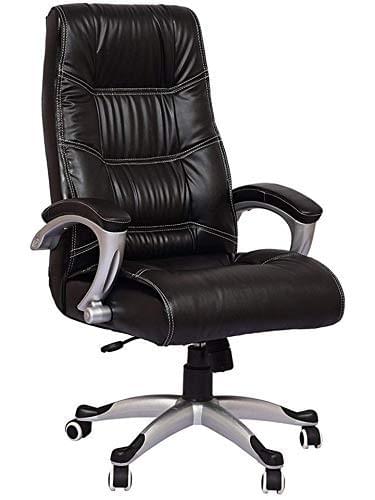 KRISHTHA High Back Comfortable Leatherette Boss Executive Chair Work from Home/Office (Black)